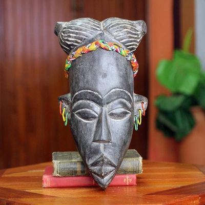 Alternate image for Handmade African Mask from Ghana Lovely Lady of Ghana