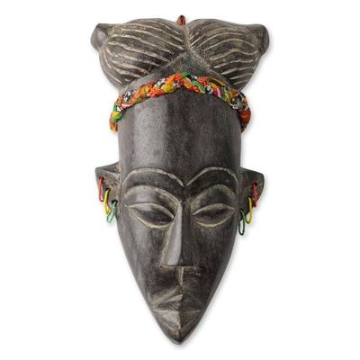 Alternate image for Handmade African Mask from Ghana Lovely Lady of Ghana