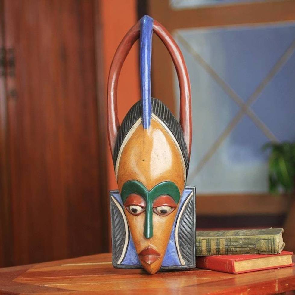 Love African Mask Crafted by Hand 'Odo'