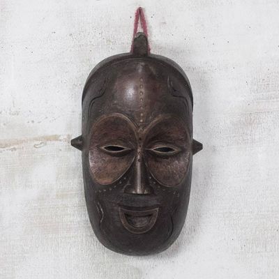 Alternate image for Handmade African Sese Wood Mask from Ghana Baga Face