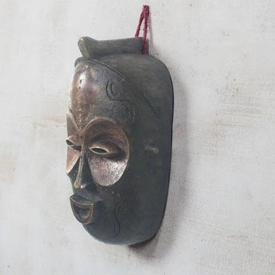 Alternate image for Handmade African Sese Wood Mask from Ghana Baga Face