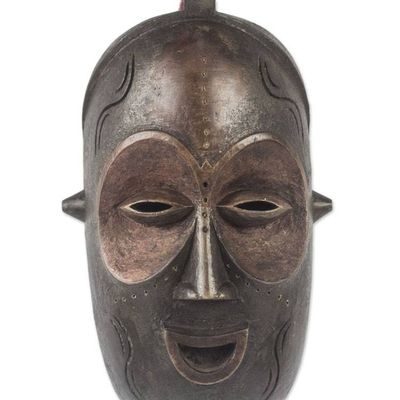 Alternate image for Handmade African Sese Wood Mask from Ghana Baga Face