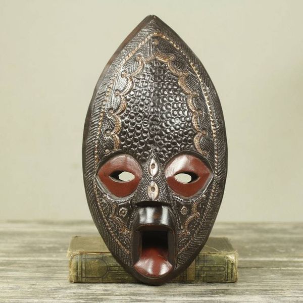 Alternate image for Ghanaian Handcrafted Authentic African Mask Adom Ara Kwa