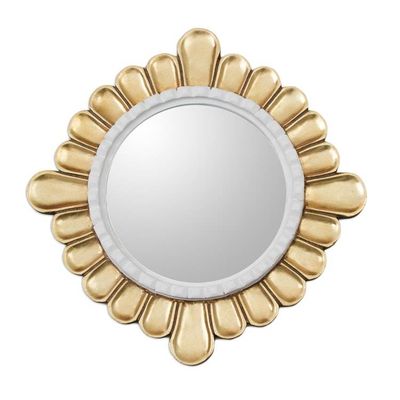 Alternate image for Petal Motif Bronze Gilded Wood Wall Mirror from Peru Colonial Petals
