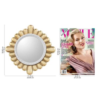 Alternate image for Petal Motif Bronze Gilded Wood Wall Mirror from Peru Colonial Petals