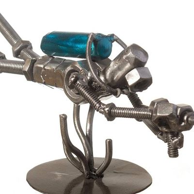 Alternate image for Recycled metal sculpture Rustic Scuba Diver