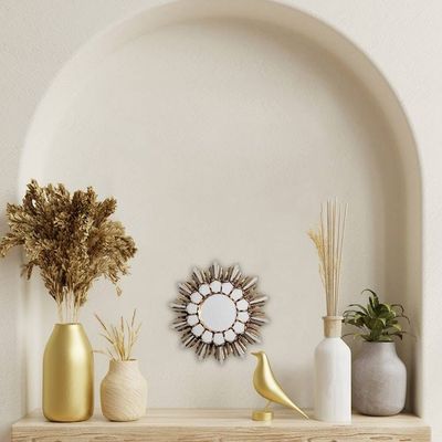 Alternate image for Handcrafted Bronze Gilded Wood Wall Mirror from Peru Golden Empire