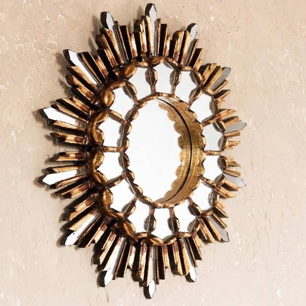 Alternate image for Handcrafted Bronze Gilded Wood Wall Mirror from Peru Golden Empire