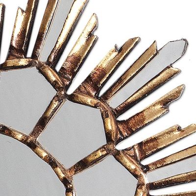 Alternate image for Handcrafted Bronze Gilded Wood Wall Mirror from Peru Golden Empire