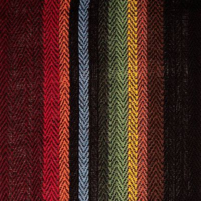 Alternate image for Striped Handwoven Soft 100 Alpaca Scarf in Rainbow Hues Colors of Coziness