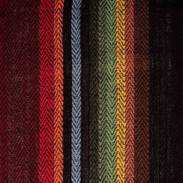 Alternate image for Striped Handwoven Soft 100 Alpaca Scarf in Rainbow Hues Colors of Coziness