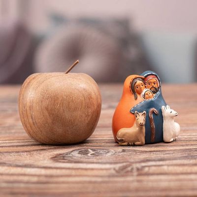 Alternate image for Andean-Themed Hand-Painted Ceramic Nativity Scene from Peru Andean Sacred Family