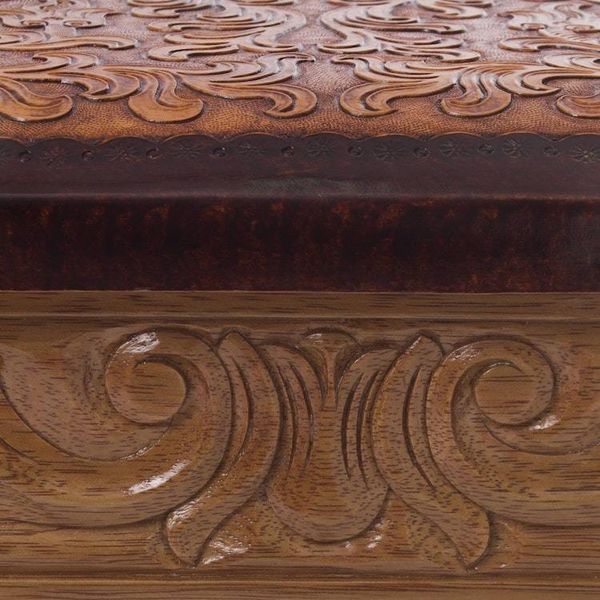 Alternate image for Cedar and leather stool Colonial Blond