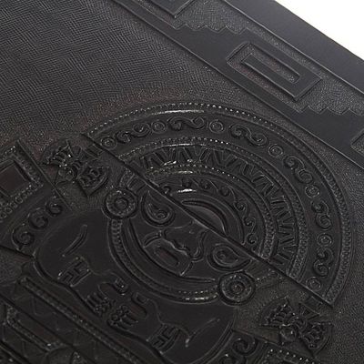 Alternate image for Handcrafted Black Tooled Leather Wood Stool from Peru Nobility