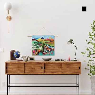 Primary image for Cultural Cotton Wall Hanging from Peru Working with Wool