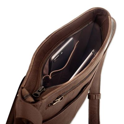 Alternate image for Adjustable 100 Leather Sling Bag Handcrafted in Peru Intrepid Traveler