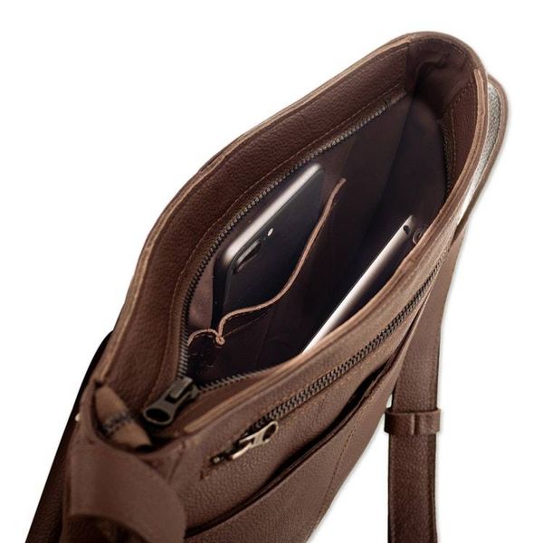 Alternate image for Adjustable 100 Leather Sling Bag Handcrafted in Peru Intrepid Traveler