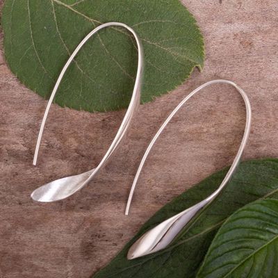 Alternate image for Contemporary Sterling Silver Drop Earrings Wild Wind