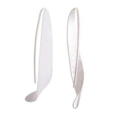 Alternate image for Contemporary Sterling Silver Drop Earrings Wild Wind