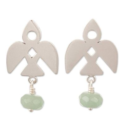 Alternate image for Cultural Sterling Silver Dangle Earrings with Aventurine Lambayque Leadership