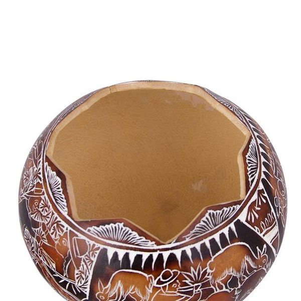 Alternate image for Hand Carved Gourd Decorative Box with Harvest Festival Scene Harvest Festival