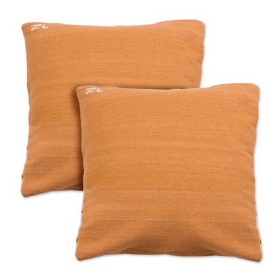 Alternate image for Spiral Pattern Wool Cushion Covers from Peru Pair Greca Dreams