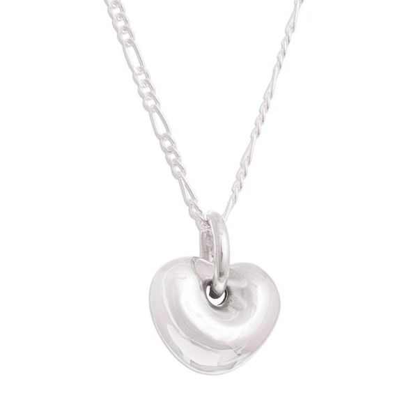 Alternate image for High-Polish Sterling Silver Heart Necklace from Peru Brilliant Heart