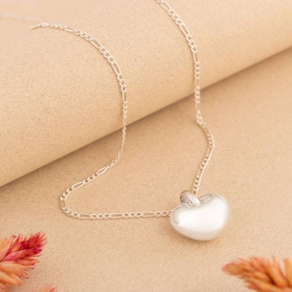 Alternate image for High-Polish Sterling Silver Heart Necklace from Peru Brilliant Heart