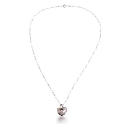 Alternate image for High-Polish Sterling Silver Heart Necklace from Peru Brilliant Heart
