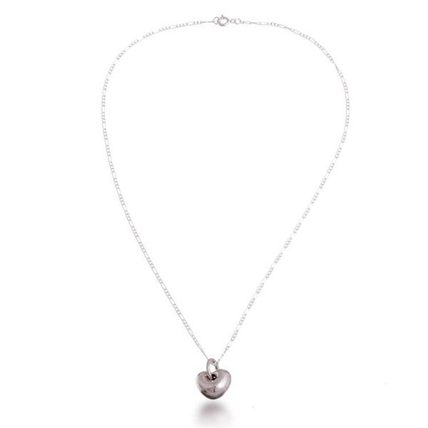 Alternate image for High-Polish Sterling Silver Heart Necklace from Peru Brilliant Heart
