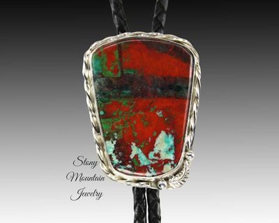Alternate image for Handcrafted Custom Bolo Tie Sonoran Sunset Bolo Tie for Men & Women, Modern Sterling Silver Wedding Bolo Ties, Feather Collection