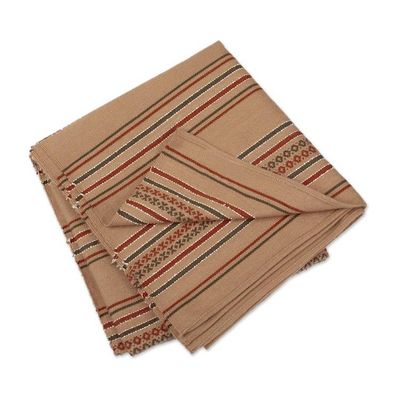 Alternate image for Handloomed Striped Alpaca Blend Throw Blanket in Earth Tones Siesta Time