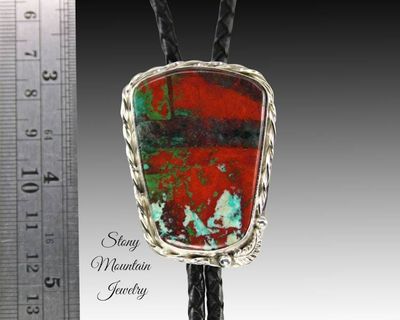Alternate image for Handcrafted Custom Bolo Tie Sonoran Sunset Bolo Tie for Men & Women, Modern Sterling Silver Wedding Bolo Ties, Feather Collection