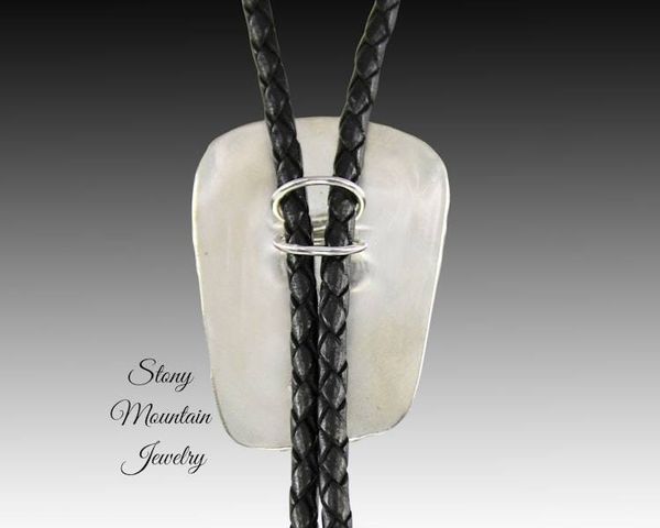 Alternate image for Handcrafted Custom Bolo Tie Sonoran Sunset Bolo Tie for Men & Women, Modern Sterling Silver Wedding Bolo Ties, Feather Collection