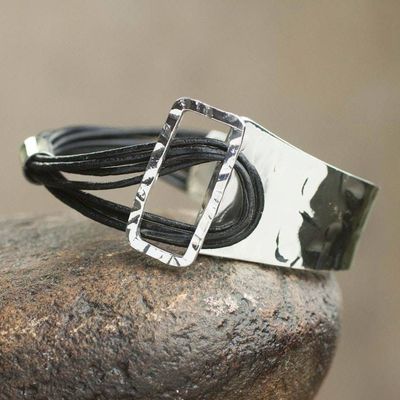 Alternate image for Collectible Womens Sterling Silver and Leather Bracelet Queen of Collasuyo