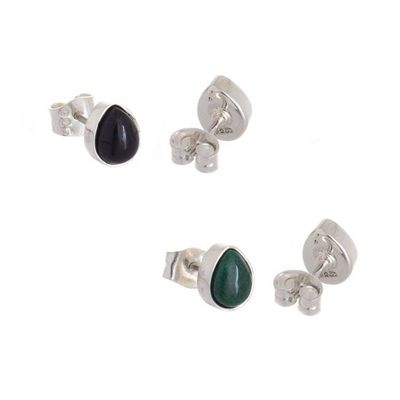 Alternate image for Sterling Silver Stud Earrings with Gems Pair Santa Rosa Tears