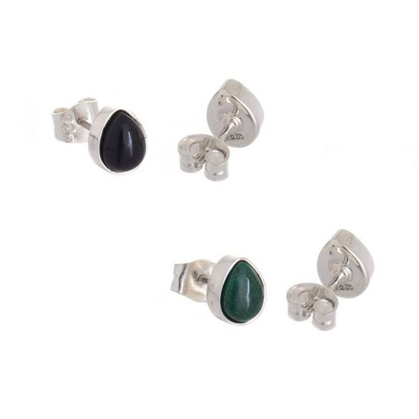 Alternate image for Sterling Silver Stud Earrings with Gems Pair Santa Rosa Tears