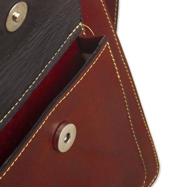 Alternate image for Andean Leather Crossbody Messenger Bag from Peru Little Adventure