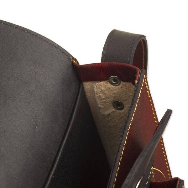Alternate image for Andean Leather Crossbody Messenger Bag from Peru Little Adventure