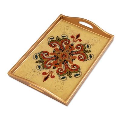 Alternate image for Handcrafted Glass Serving Tray Golden Era