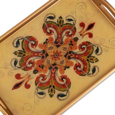 Alternate image for Handcrafted Glass Serving Tray Golden Era