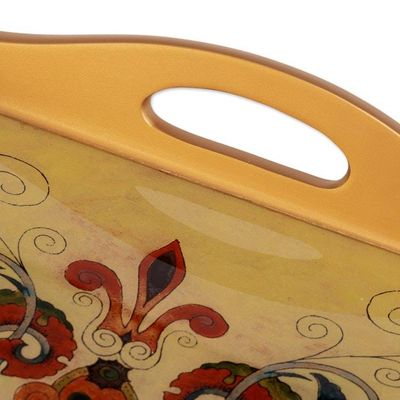 Alternate image for Handcrafted Glass Serving Tray Golden Era