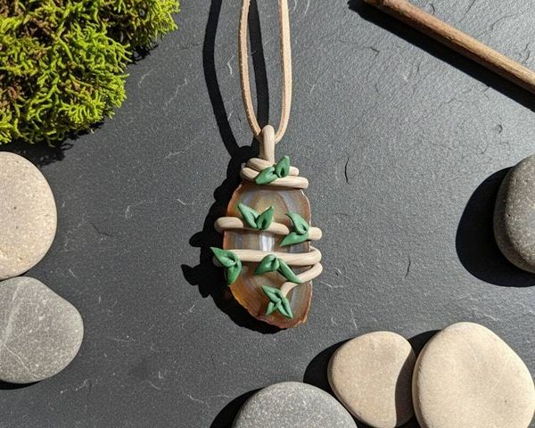 Alternate image for Brown Agate Branch Pendant