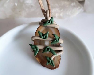 Alternate image for Brown Agate Branch Pendant