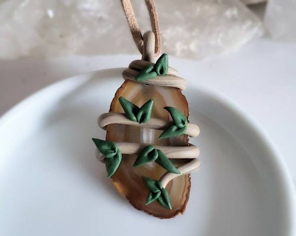 Alternate image for Brown Agate Branch Pendant