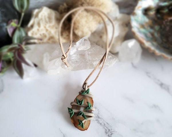 Alternate image for Brown Agate Branch Pendant