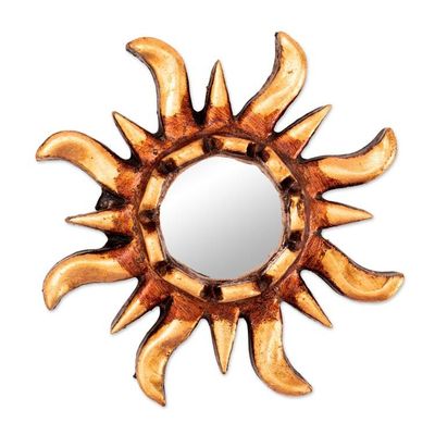 Alternate image for Sun-Shaped Mirrored Wood Wall Accent with Bronze Gilt Blazing Sun