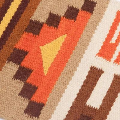 Alternate image for Handwoven Wool Blend Geometric Table Runner from Peru Harmony in Form
