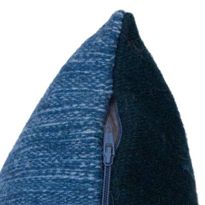 Alternate image for Hand Woven Blue Wool Cushion Cover from Peru Pacific Vibes