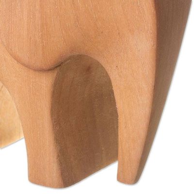 Alternate image for Cedar Wood Elephant Mother and Child Figurines Pair Brown Elephant Motherhood